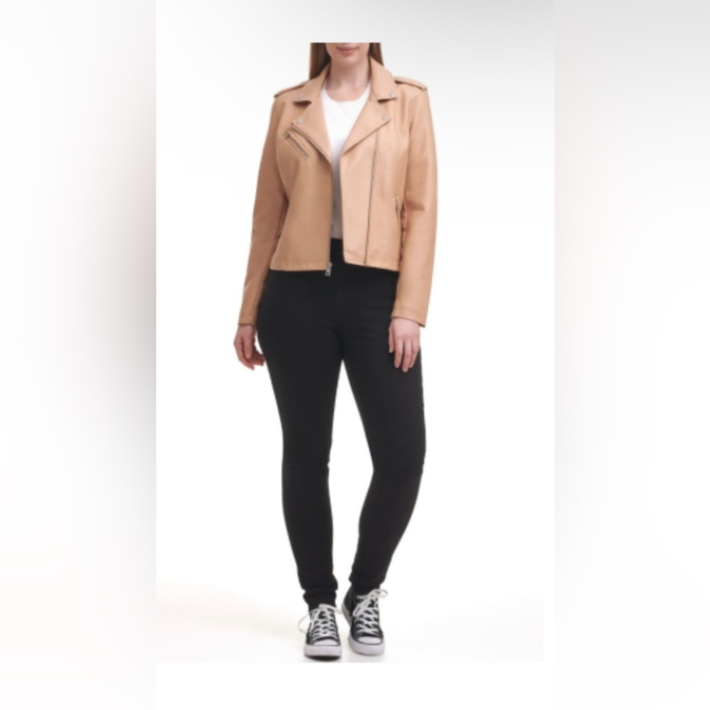 Levi's Women's Faux Leather Classic Asymmetrical Biker Jacket X-Large BEIGE​​